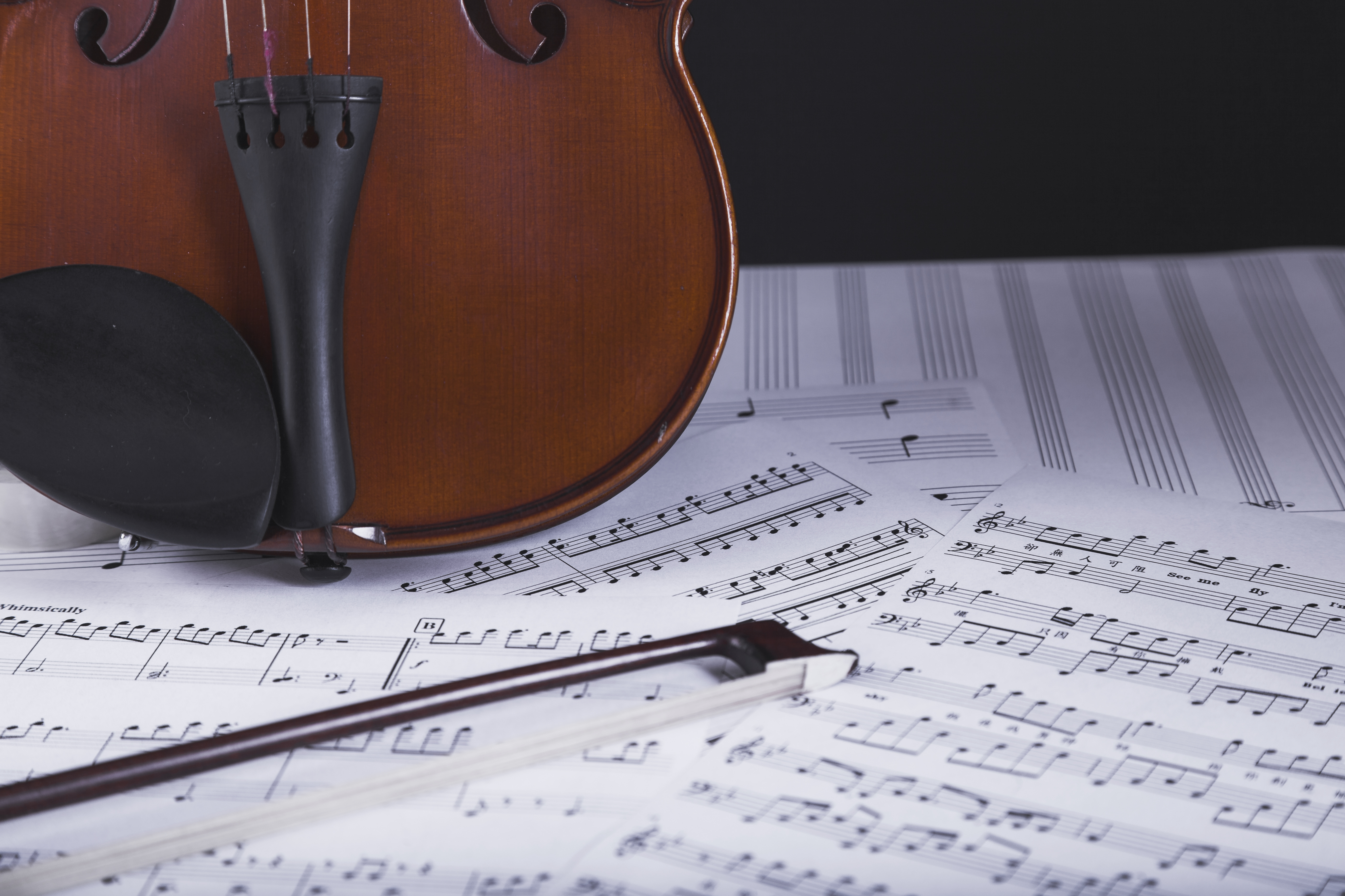Violino em cima de partitura